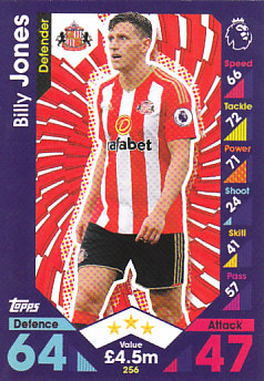 Billy Jones Sunderland 2016/17 Topps Match Attax #256